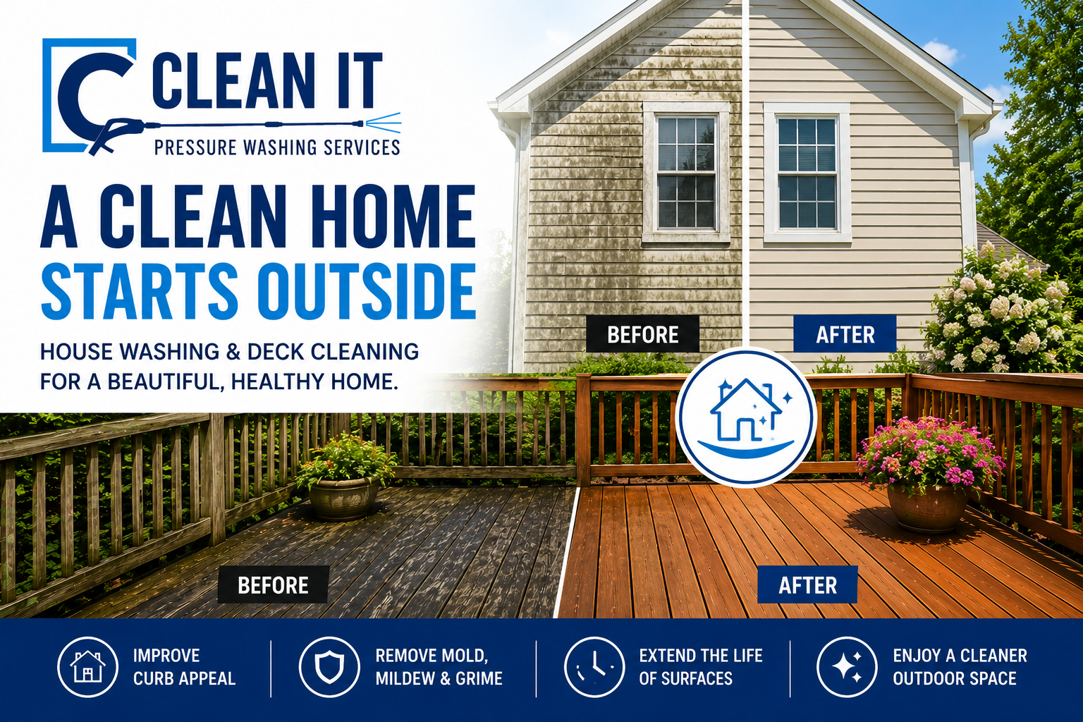 house and deck cleaning